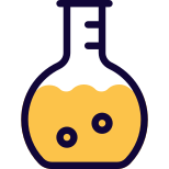 Lab equipment with concentrated acid isolated on a white background icon