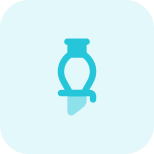 Funnel filtration with lab equipment isolated on a white background icon