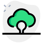 Bulb with cloud concept of online storage management icon