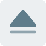 Disc eject symbol on drive button layout icon