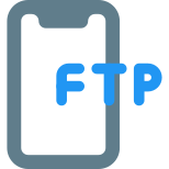 Smartphone access to a file transfer protocol application icon