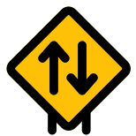 Up and down arrows on a sign board icon
