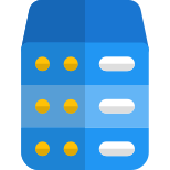 Modern server computer stacked on each other icon