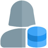 Data storage by a female user for the company icon