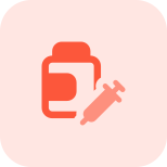 Ingredients of a syringe made from a medication pills icon
