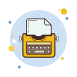 Typewriter With Paper icon