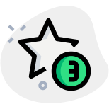 Three star ratings for above average performance feedback icon