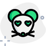 Happy romantic mouse with heart eyes emoji icon