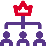 Employees under the Crown branch department isolated on a white background icon