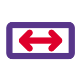 Horizontal arrows in both directional on a road signal icon