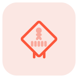 Pedestrian walking traffic road sign post layout icon