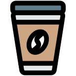 Take away coffee for faster service shopping mall icon