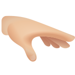 emoji con palmo rivolto verso il basso, carnagione chiara icon