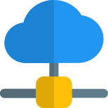 Wide infrastructure of cloud networking - connecting the world. icon