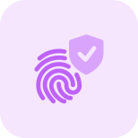 Finger scan protected with phone security recognition icon