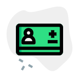 Medical access card for identity and for attendance icon