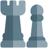 Chess piece with different role and movement icon