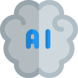 Artificial intelligence brainstorming with their Technology isolated on a white background icon