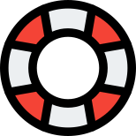 Round life vest isolated on white background icon