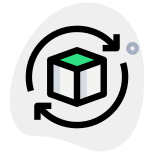 Reload cube design with loop arrows layout icon