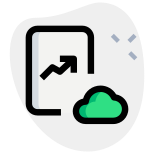 Cloud server line graph details on an online portal icon