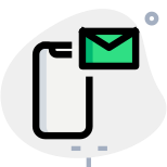 Email and message notification on smartphone with envelope icon