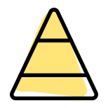 Pyramid graph isolated on a white background icon