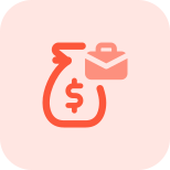 High paying jobs with money sack isolated on a white background icon