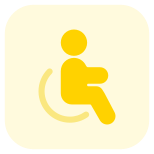 Disability section for physically challenged people in a hospital icon