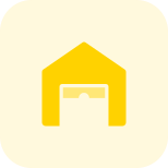 Open shutter of material handling storage unit icon