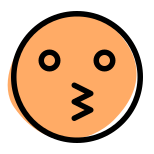 Kissing face expression emoji with eyes open icon