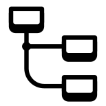 Gestapeltes Organigramm Hervorgehobener erster Knoten icon
