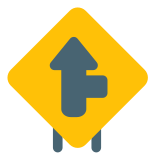 Intersect road from right towards front lane road signal icon