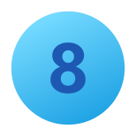 8 en círculo icon