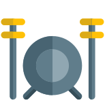 Drums with Cymbals with the combination set icon