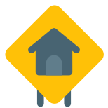 House settle or city area warning to slow down icon