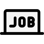 Job listing portal access on a laptop icon