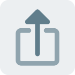 Upload function with a up arrow followed by box icon