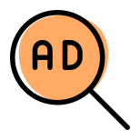 Search or find ads on online portal icon