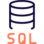 Structured query language a standard computer language in server icon