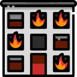 justicon-vigile-del-fuoco-esterno-combustione-colore-lineare-justicon icon