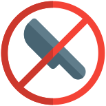 No sharp or knife allowed in a shopping mall icon