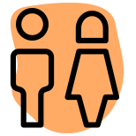 Male and female bathroom stickman signal logotype icon