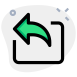 Mail reply arrow for email and messages icon