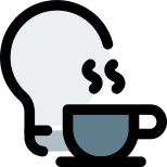 Fresh idea with bulb and coffee cup isolated on a white background icon