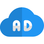 Ads supported on cloud space drive storage icon