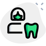 Female tooth repair isolated on a white background icon