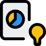 New innovative ideas that bulb Logotype with pie chart file icon
