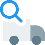 Search route of cargo Truck delivery point icon