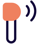 Wirelessly connecting earphone for communication and media experience icon